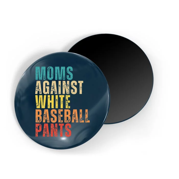 Retro Saying Moms Against White Baseball Pants Magnet