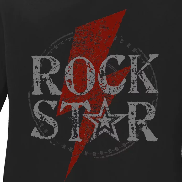 Rock Star Music Fan Gift Rock N Roll Star Ladies Long Sleeve Shirt