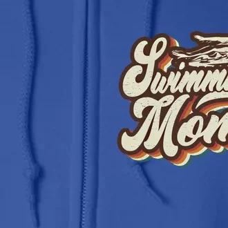 Retro Swimming Mom Sports Mama Mothers Day Gift Full Zip Hoodie