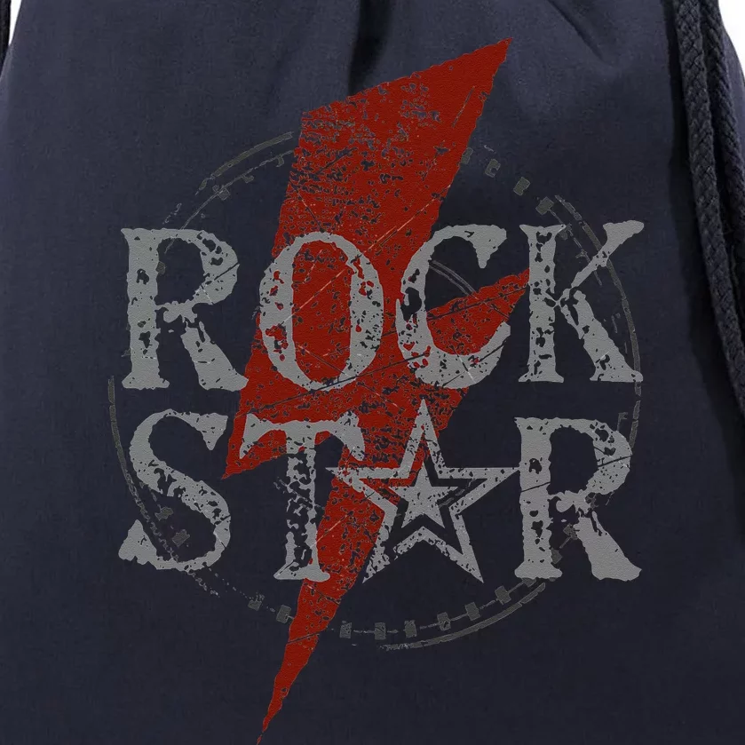 Rock Star Music Fan Gift Graphic Rock N Roll Tee Star Drawstring Bag