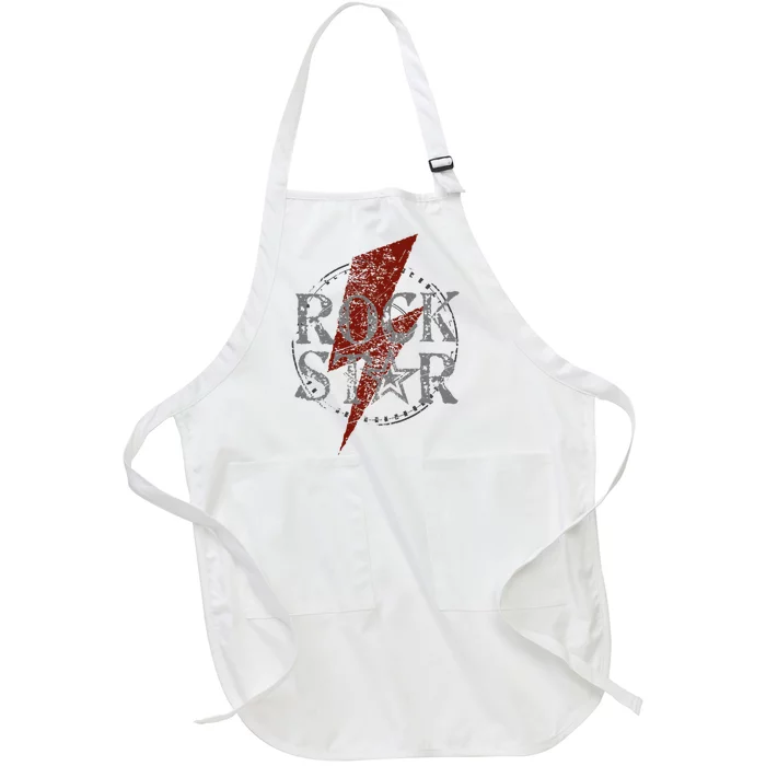 Rock Star Music Fan Gift Graphic Rock N Roll Tee Star Full-Length Apron With Pocket