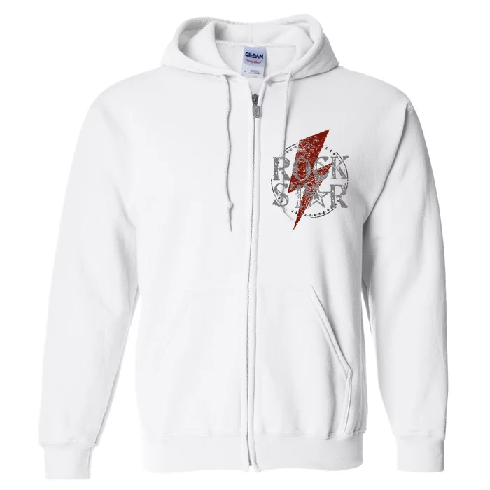 Rock Star Music Fan Gift Graphic Rock N Roll Tee Star Full Zip Hoodie