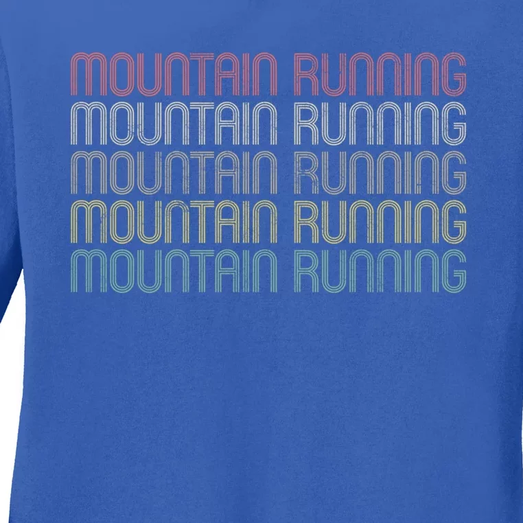 Retro Style Mountain Running Cute Gift Ladies Long Sleeve Shirt