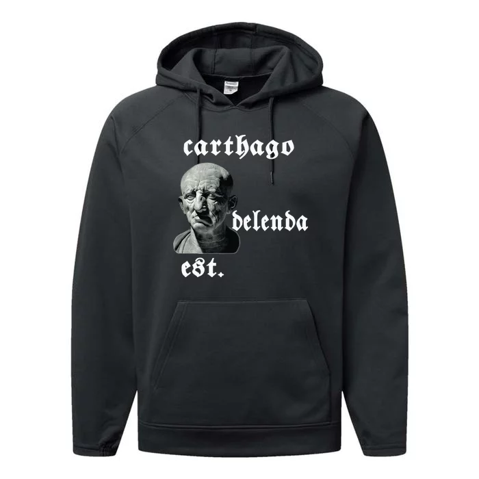 Roman Senator Marco PóRcio CatãO Quote Carthago Delenda Est Performance Fleece Hoodie