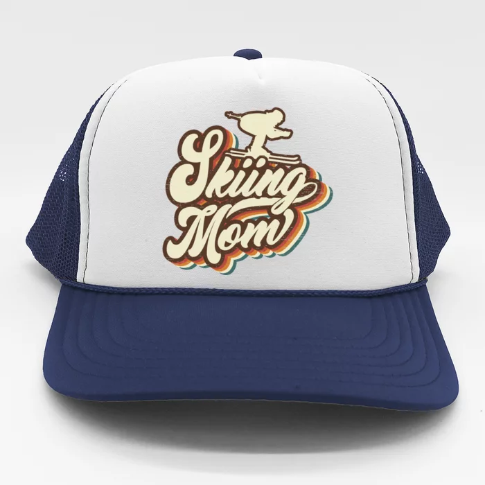 Retro Skiing Mom Sports Mama Mothers Day Gift Trucker Hat