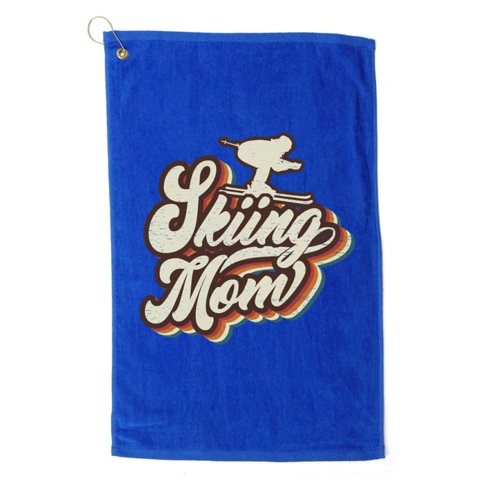 Retro Skiing Mom Sports Mama Mothers Day Gift Platinum Collection Golf Towel