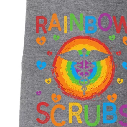 Rainbow Scrubs Nurse Lgbt Cool Gift Doggie 3-End Fleece Hoodie