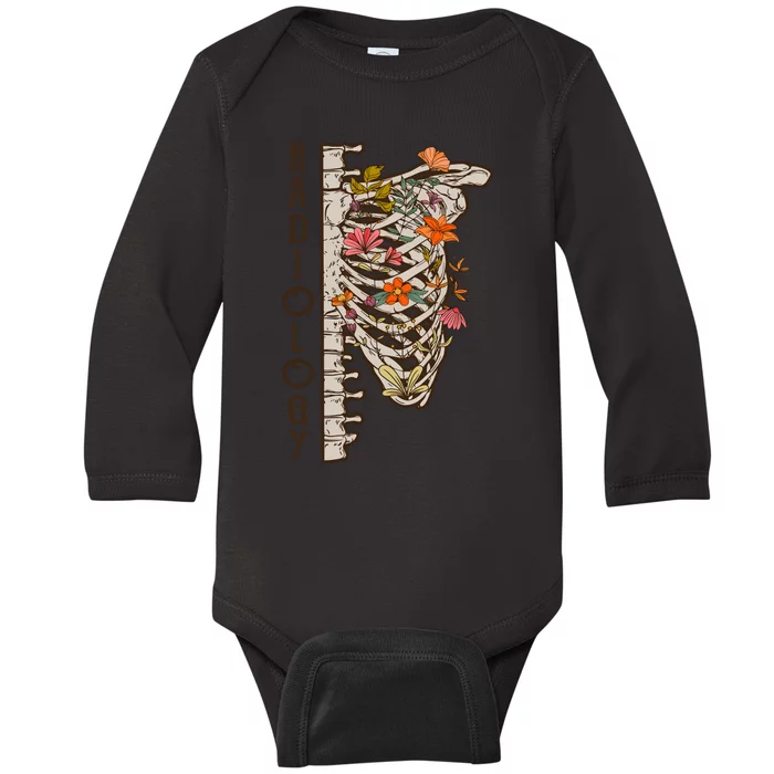 Radiology Skeleton Nurse Baby Long Sleeve Bodysuit