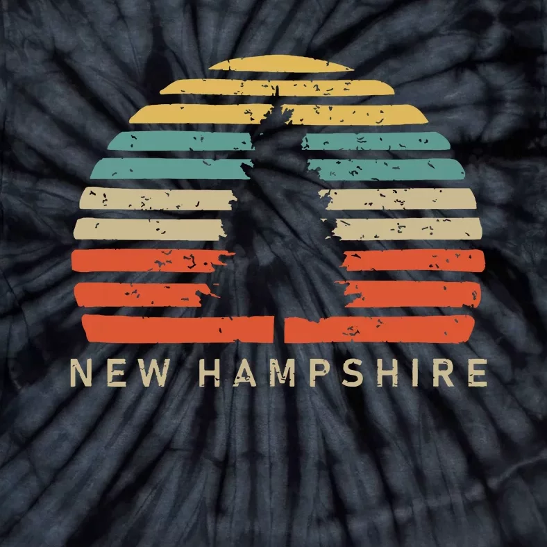 Retro Sunset New Hampshire Pine Tree Tie-Dye T-Shirt