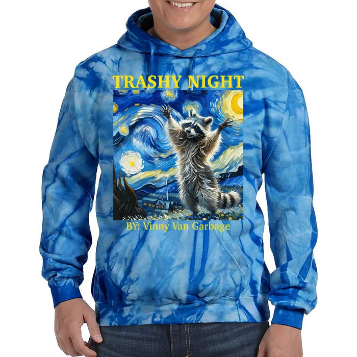 Raccoon Starry Night Van Gogh Racoon Gifts Tie Dye Hoodie