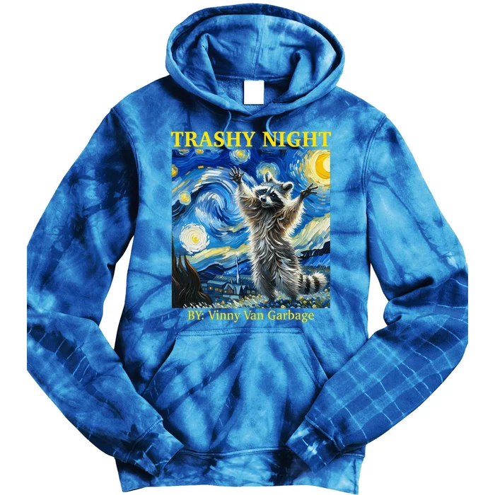 Raccoon Starry Night Van Gogh Racoon Gifts Tie Dye Hoodie