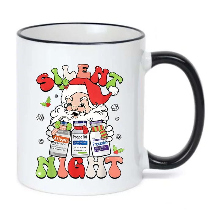 Retro Silent Night Icu Nurse Christmas Intensive Care Unit Black Color Changing Mug