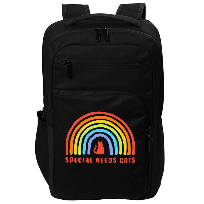 Rainbow Special Needs Cats Funny Impact Tech Backpack