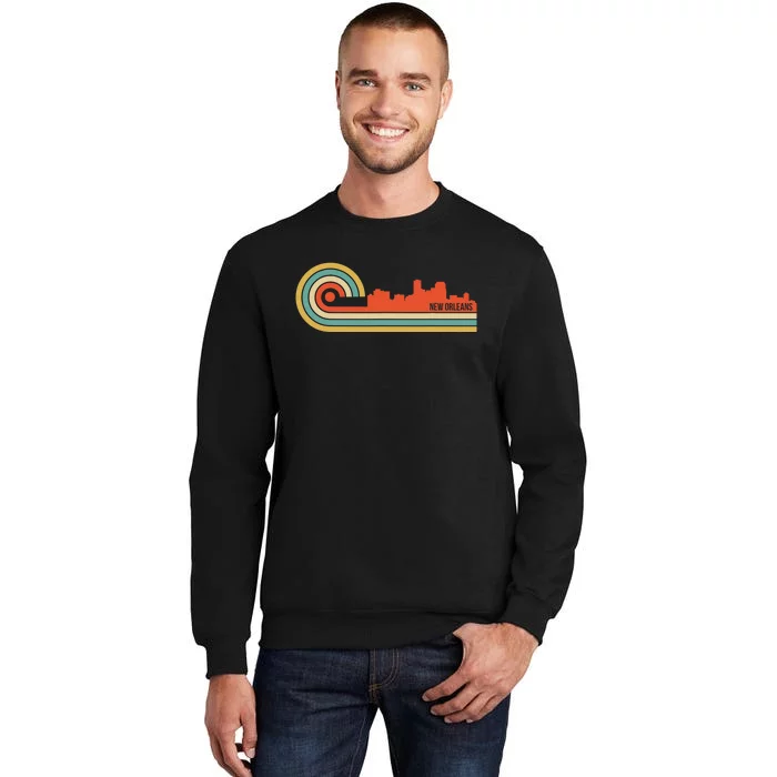 Retro Style New Orleans Louisiana Skyline Tall Sweatshirt