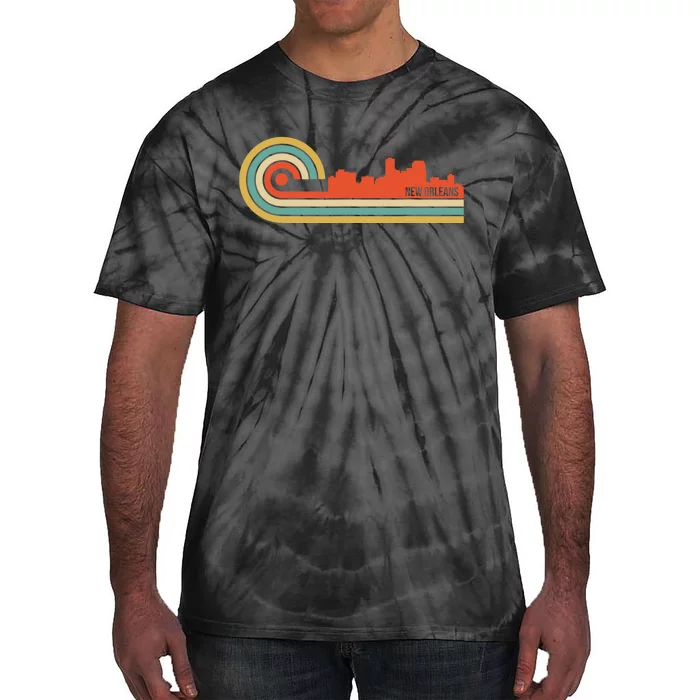 Retro Style New Orleans Louisiana Skyline Tie-Dye T-Shirt