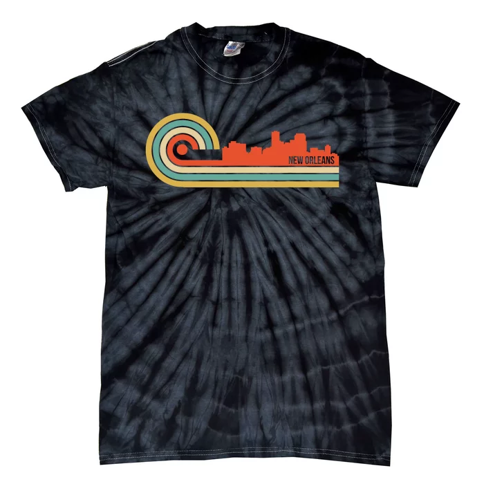 Retro Style New Orleans Louisiana Skyline Tie-Dye T-Shirt