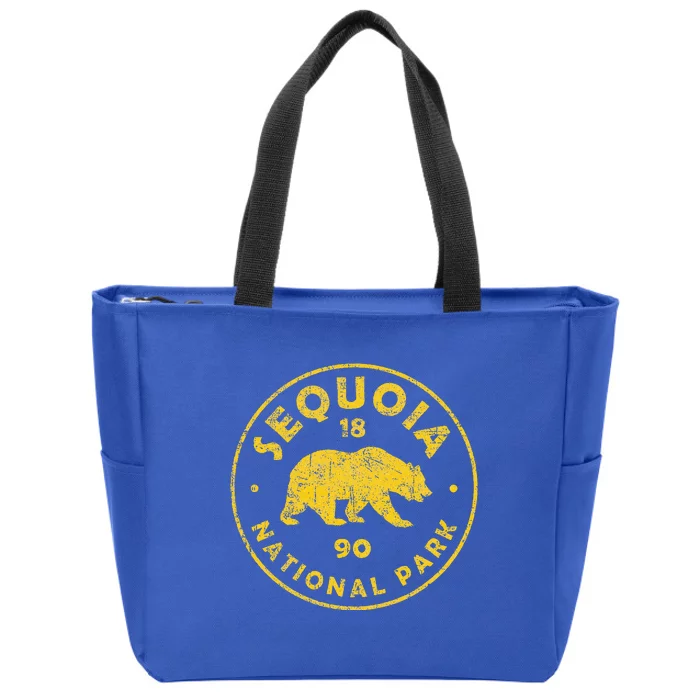 Retro Sequoia National Park Vintage Hiking Zip Tote Bag