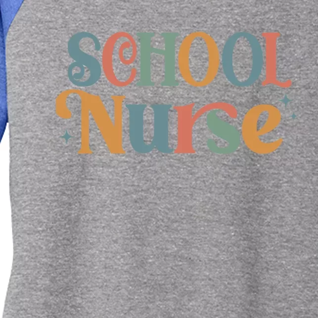 Retro School Nurse Mom Gift Women's Tri-Blend 3/4-Sleeve Raglan Shirt