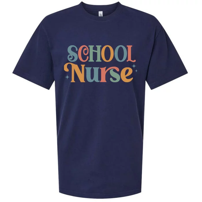 Retro School Nurse Mom Gift Sueded Cloud Jersey T-Shirt