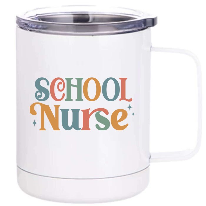 Retro School Nurse Mom Gift Front & Back 12oz Stainless Steel Tumbler Cup