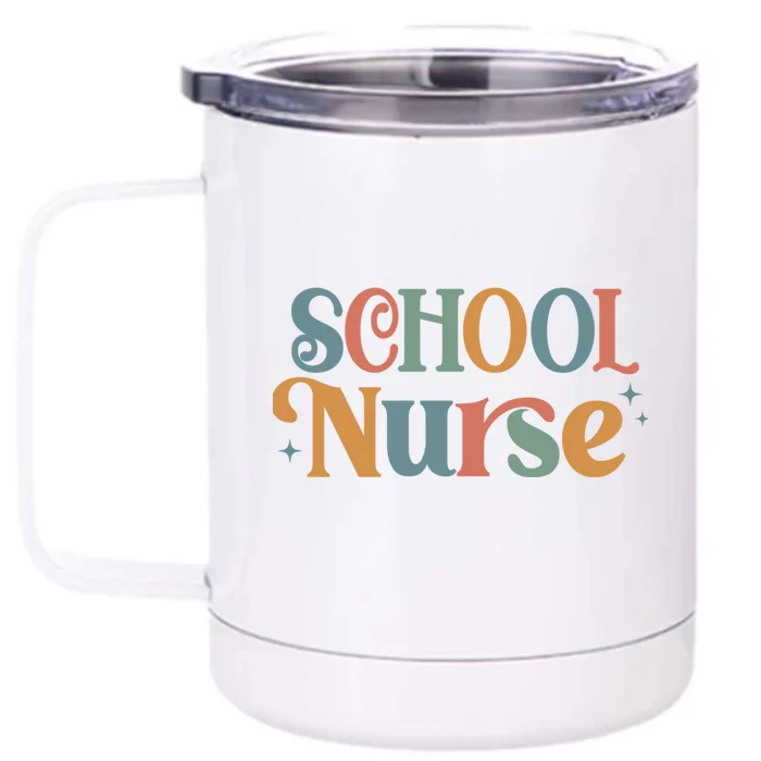 Retro School Nurse Mom Gift Front & Back 12oz Stainless Steel Tumbler Cup