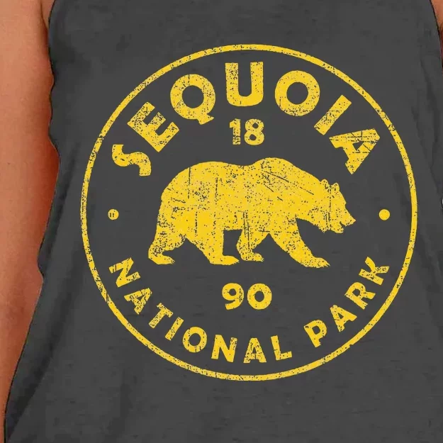 Retro Sequoia National Park Wo Women's Knotted Racerback Tank