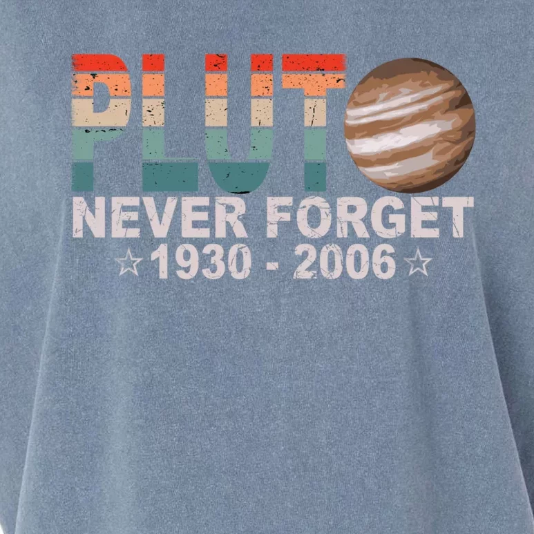 Retro Space Never Forget Pluto 1930 Gift 2006 Funny Gift Garment-Dyed Women's Muscle Tee