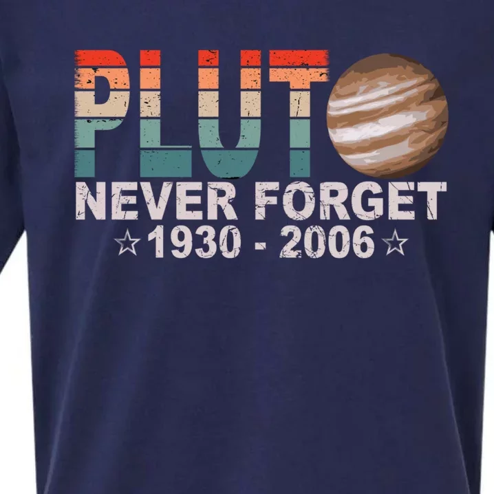 Retro Space Never Forget Pluto 1930 Gift 2006 Funny Gift Sueded Cloud Jersey T-Shirt