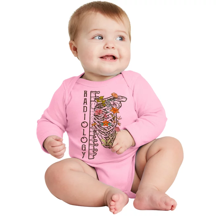 Radiology Skeleton Nurse Baby Long Sleeve Bodysuit