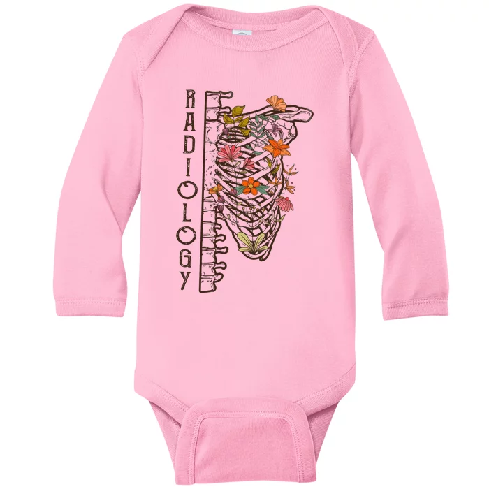 Radiology Skeleton Nurse Baby Long Sleeve Bodysuit