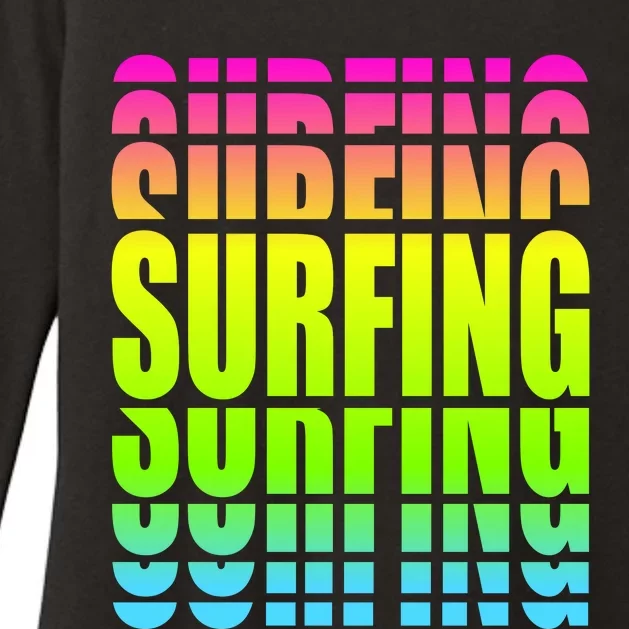 Retro Surfing Neon Womens CVC Long Sleeve Shirt