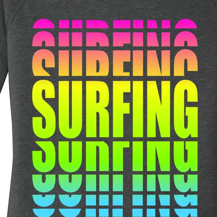 Retro Surfing Neon Women's Perfect Tri Tunic Long Sleeve Shirt