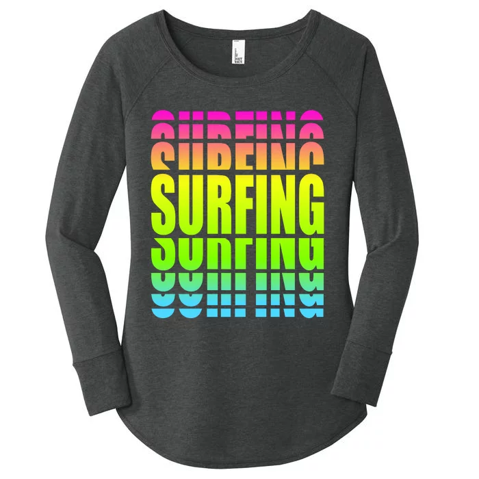 Retro Surfing Neon Women's Perfect Tri Tunic Long Sleeve Shirt