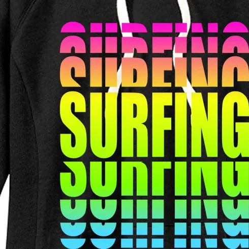 Retro Surfing Neon Women's Fleece Hoodie