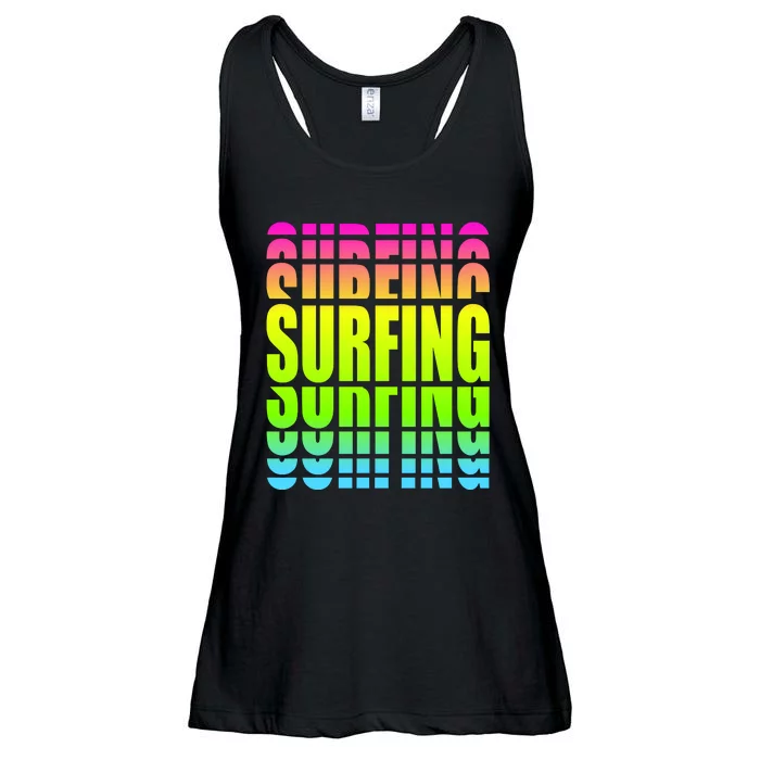 Retro Surfing Neon Ladies Essential Flowy Tank