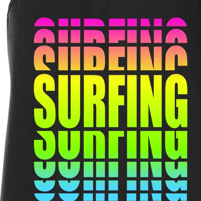 Retro Surfing Neon Women's Racerback Tank