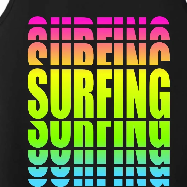 Retro Surfing Neon Performance Tank