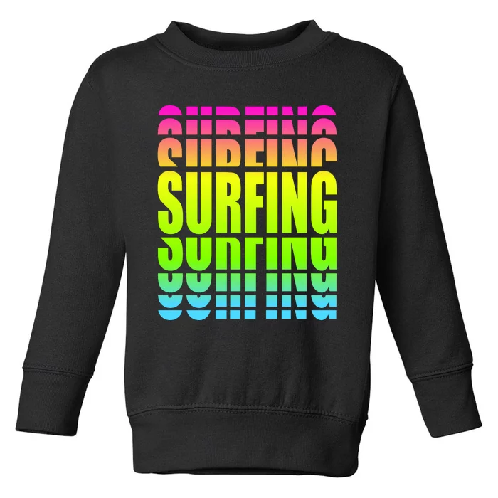 Retro Surfing Neon Toddler Sweatshirt