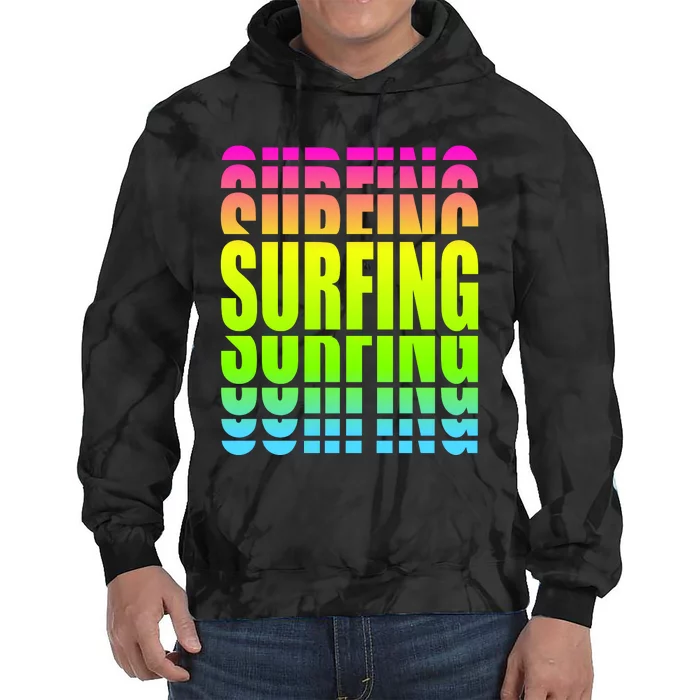 Retro Surfing Neon Tie Dye Hoodie