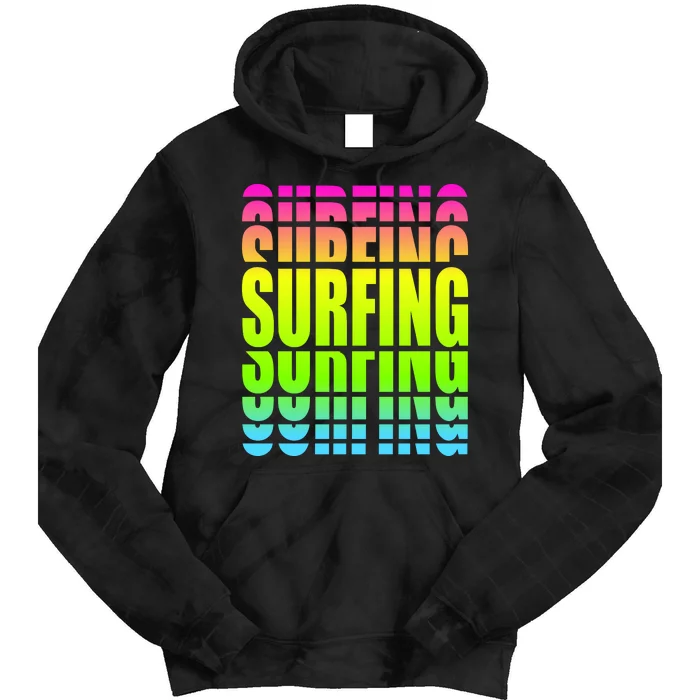 Retro Surfing Neon Tie Dye Hoodie