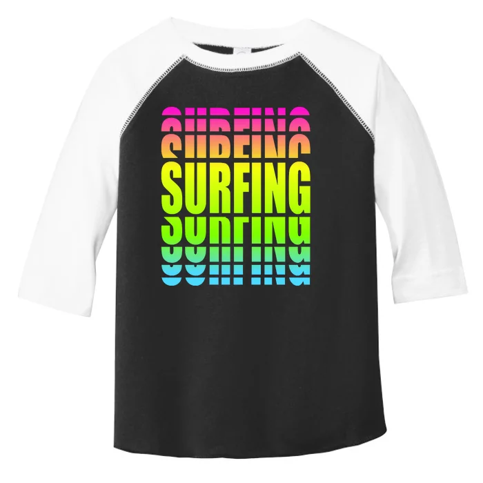 Retro Surfing Neon Toddler Fine Jersey T-Shirt