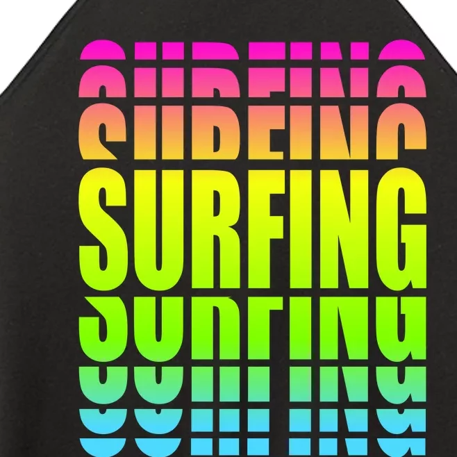 Retro Surfing Neon Women’s Perfect Tri Rocker Tank