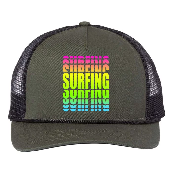 Retro Surfing Neon Retro Rope Trucker Hat Cap