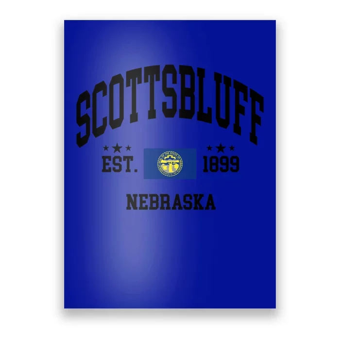 Retro Scottsbluff Nebraska Ne Vintage State Patriotic Flag Funny Gift Poster