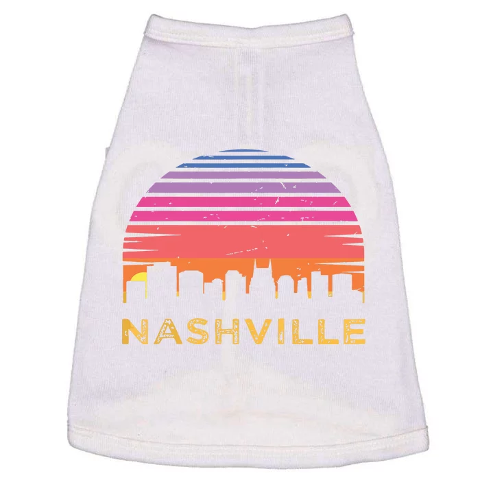 Retro Sunset Nashville Tennessee Vintage Skyline Souvenir Doggie Tank