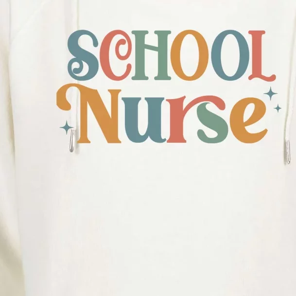 Retro School Nurse Mom Cool Gift Womens Funnel Neck Pullover Hood