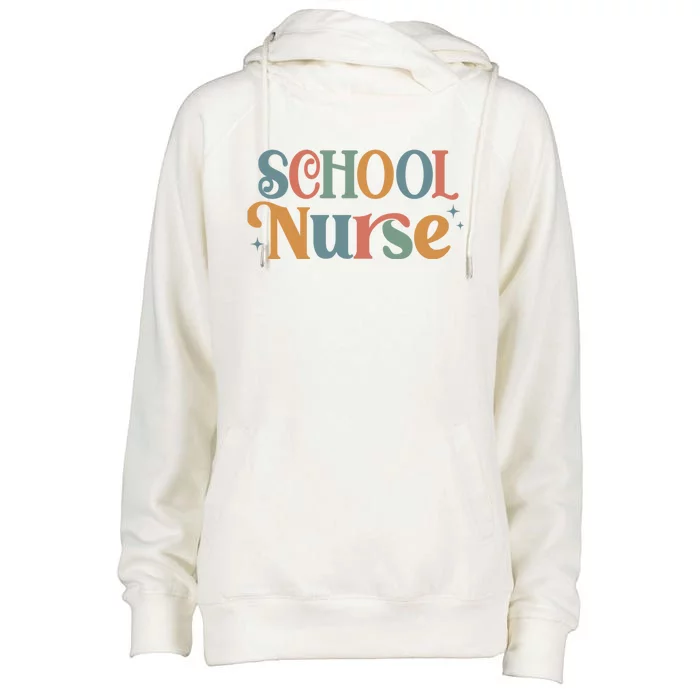 Retro School Nurse Mom Cool Gift Womens Funnel Neck Pullover Hood