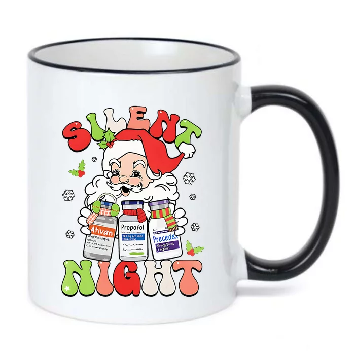 Retro Silent Night ICU Nurse Christmas Intensive Care Unit Black Color Changing Mug