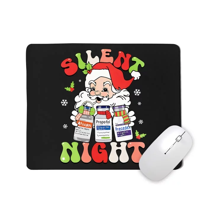 Retro Silent Night ICU Nurse Christmas Intensive Care Unit Mousepad