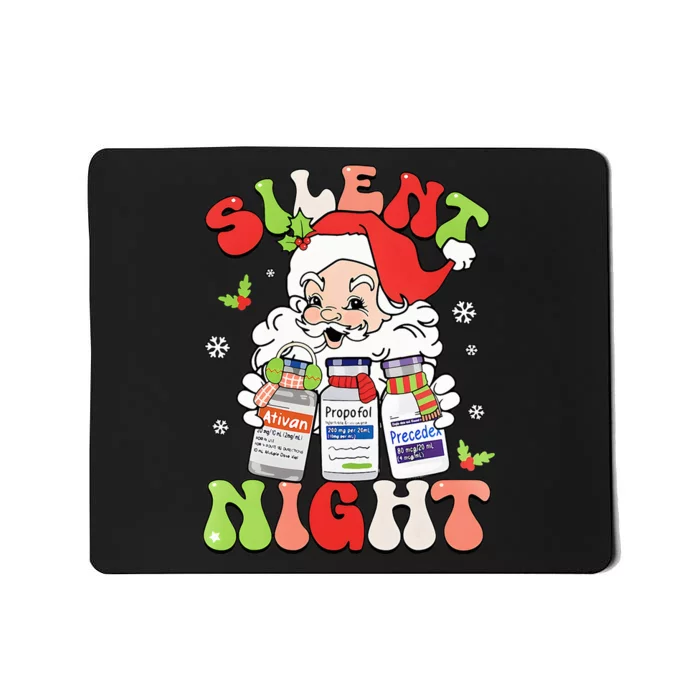 Retro Silent Night ICU Nurse Christmas Intensive Care Unit Mousepad